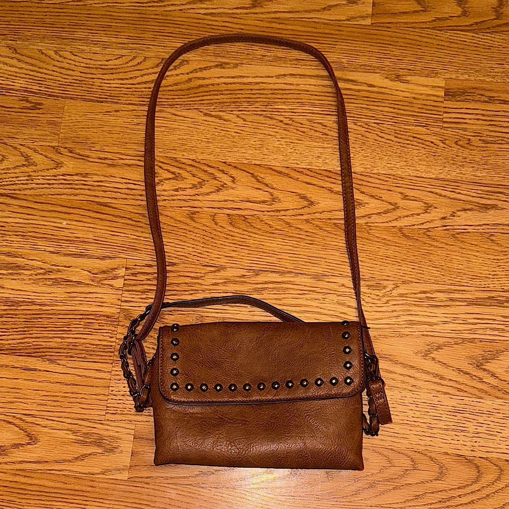 Sam and Hadley Brown Studded Shoulder Purse